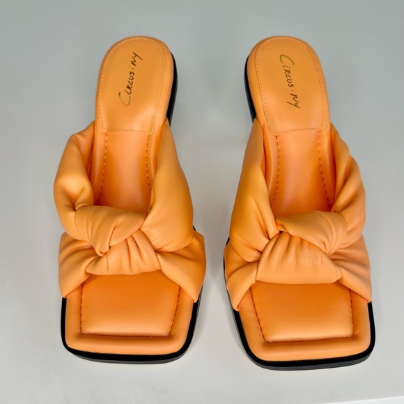 Circus Sam Edelman Sim Orange Square Toe Heel Sandal - Picture 3 of 13